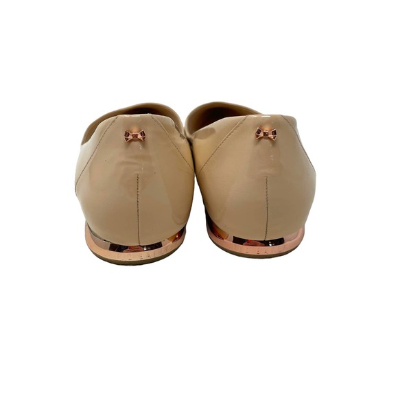 Ted Baker London Izlar Nude Patent Leather Pointed Toe Flats Size 40 US 9.5 - Picture 7 of 10